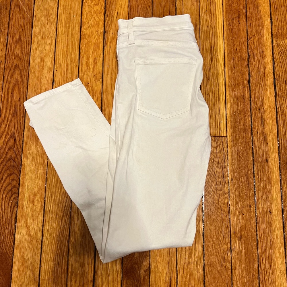 UNIQLO white denim straight leg jeans